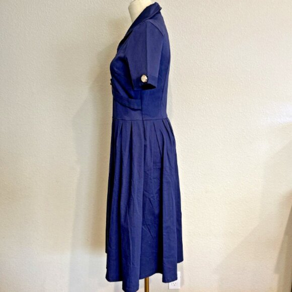 Lindy Bop Circle Skirt Dress "Claudette" Small Retro Navy Blue NWT Vintage Style - Picture 3 of 11